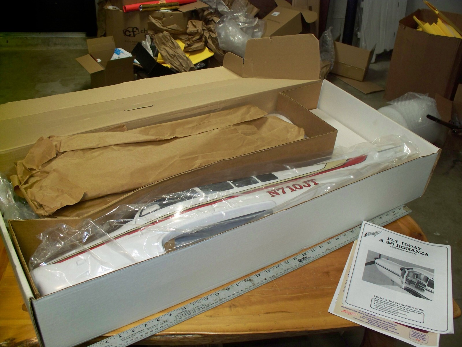 RC Airplane kit Flitecraft ARF 60” Wingspan model airplane A 36 Bonanza