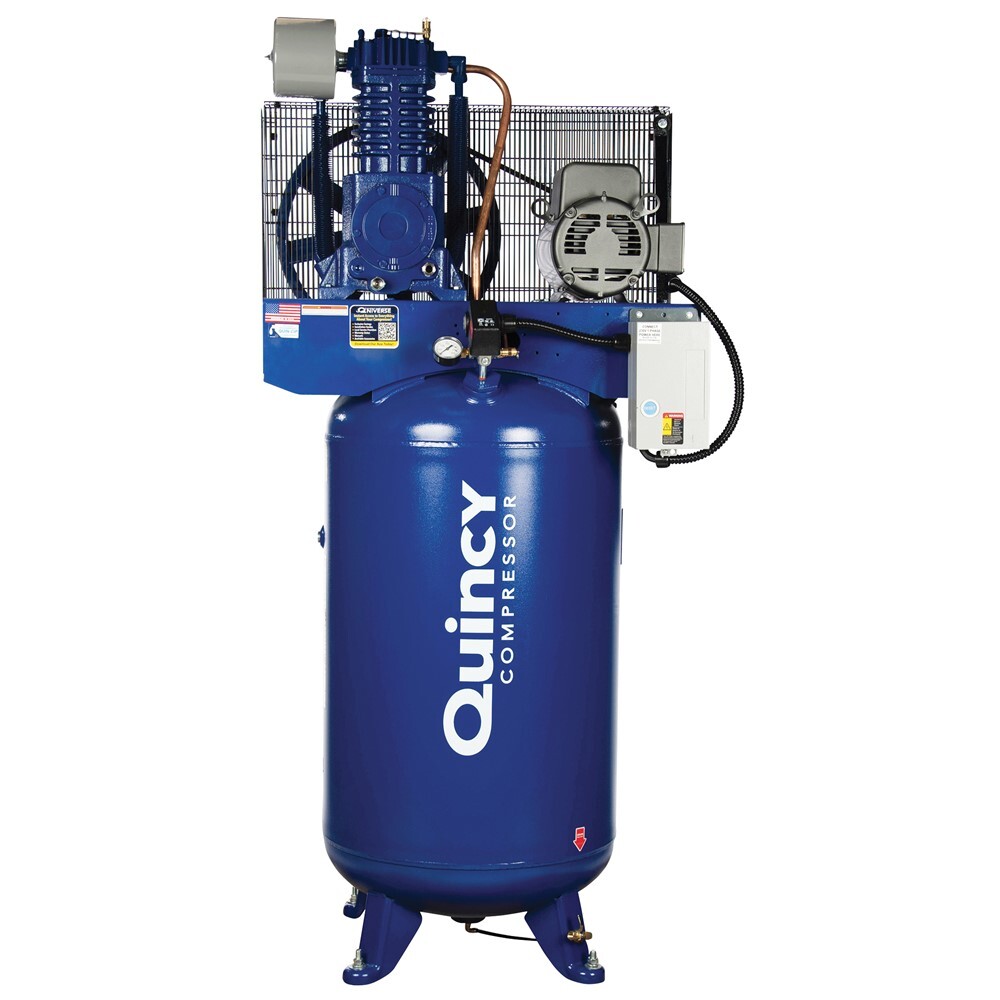 Quincy 5HP 2-Stage 80-Gallon Air Compressor, Made in USA #8805-56DS