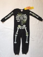 NWT Gymboree Boys Skeleton one-piece glow spider web boy gymmies pajamas 18 24 m