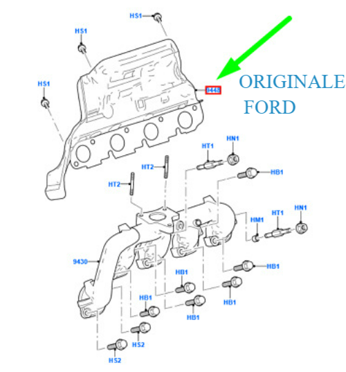 Dichtung AbgaskrüMmer Original Ford Transit MK6 2006-14 Genuine OEM-image