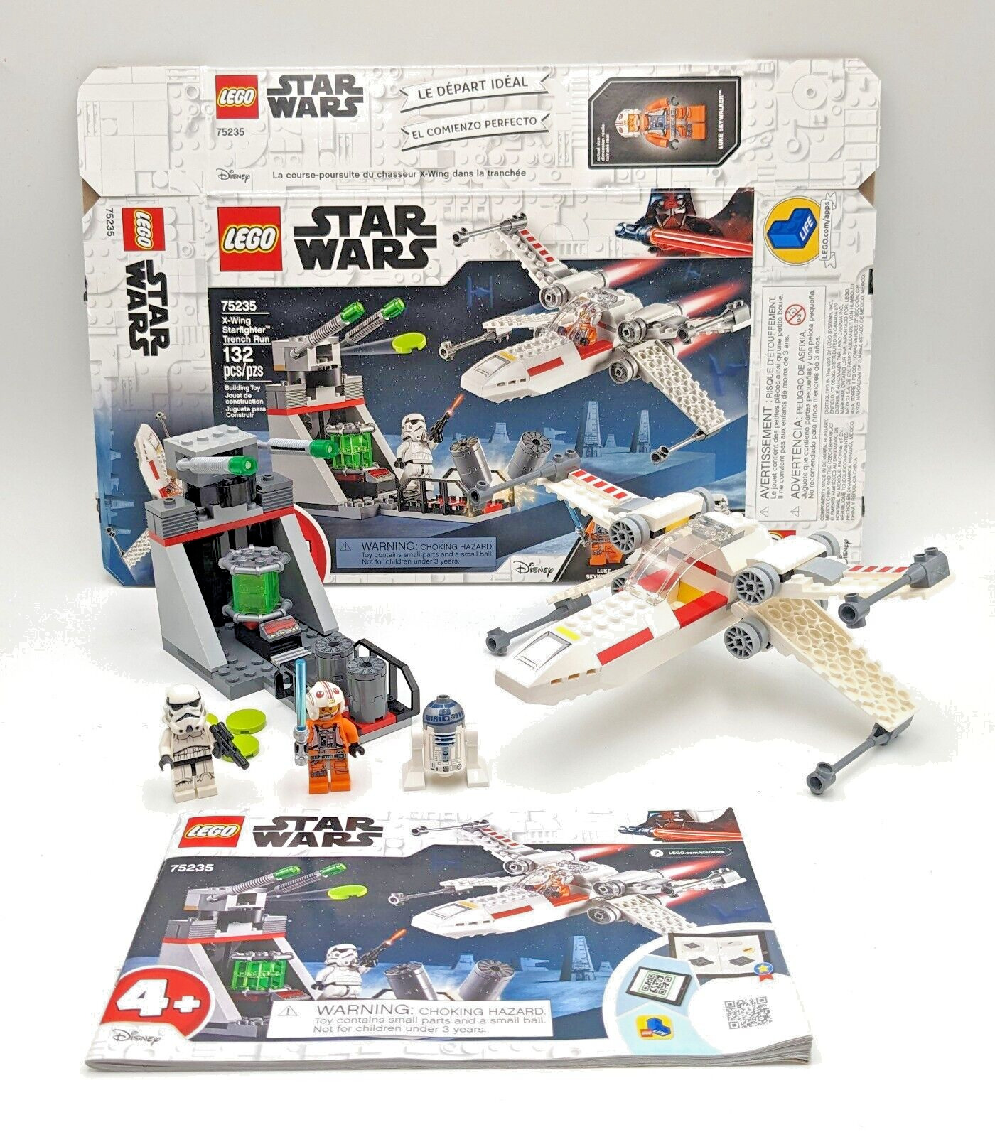 LEGO Star Wars set 75235 X-Wing Starfighter Trench Run Box Manual Minifigures