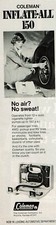 1978 Vintage Print Ad Coleman Inflate-All 150 Woman checking Tire No air sweat