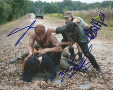 Walking Dead Steven Yeun Cudlitz Masterson Signed Autographed 8x10 Photo COA