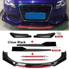 Front Bumper Lip Spoiler Splitter Rear Lip Side Skirt For Audi A3 A4 A5 A6 B7 B8