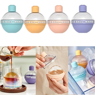 4x Ice Ball Maker 3D Große Große Silikonkugel Runde Eiswürfelform Tablett Set DE
