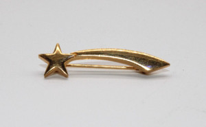 Authentic Vintage 1980s Shooting Star ~ Gold Plated Brooch Pin
