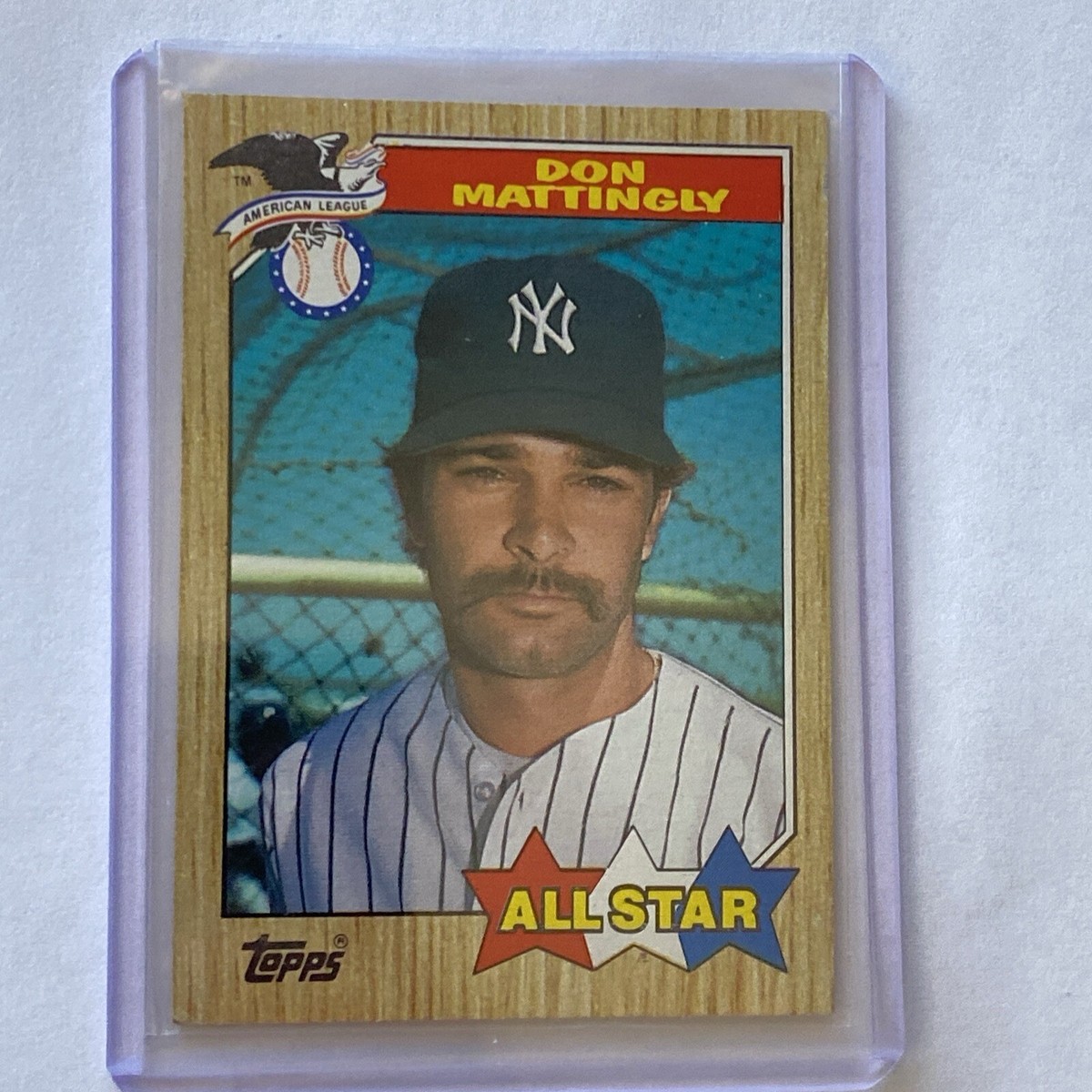 1987 All Star MLB 606 Don Mattingly RARE MULTIPLE ERRORS-WHITE ON EAGLE WING TIP 1987 All Star MLB 606 Don Mattingly RARE MULTIPLE ERRORS-WHITE ON EAGLE WING TIP