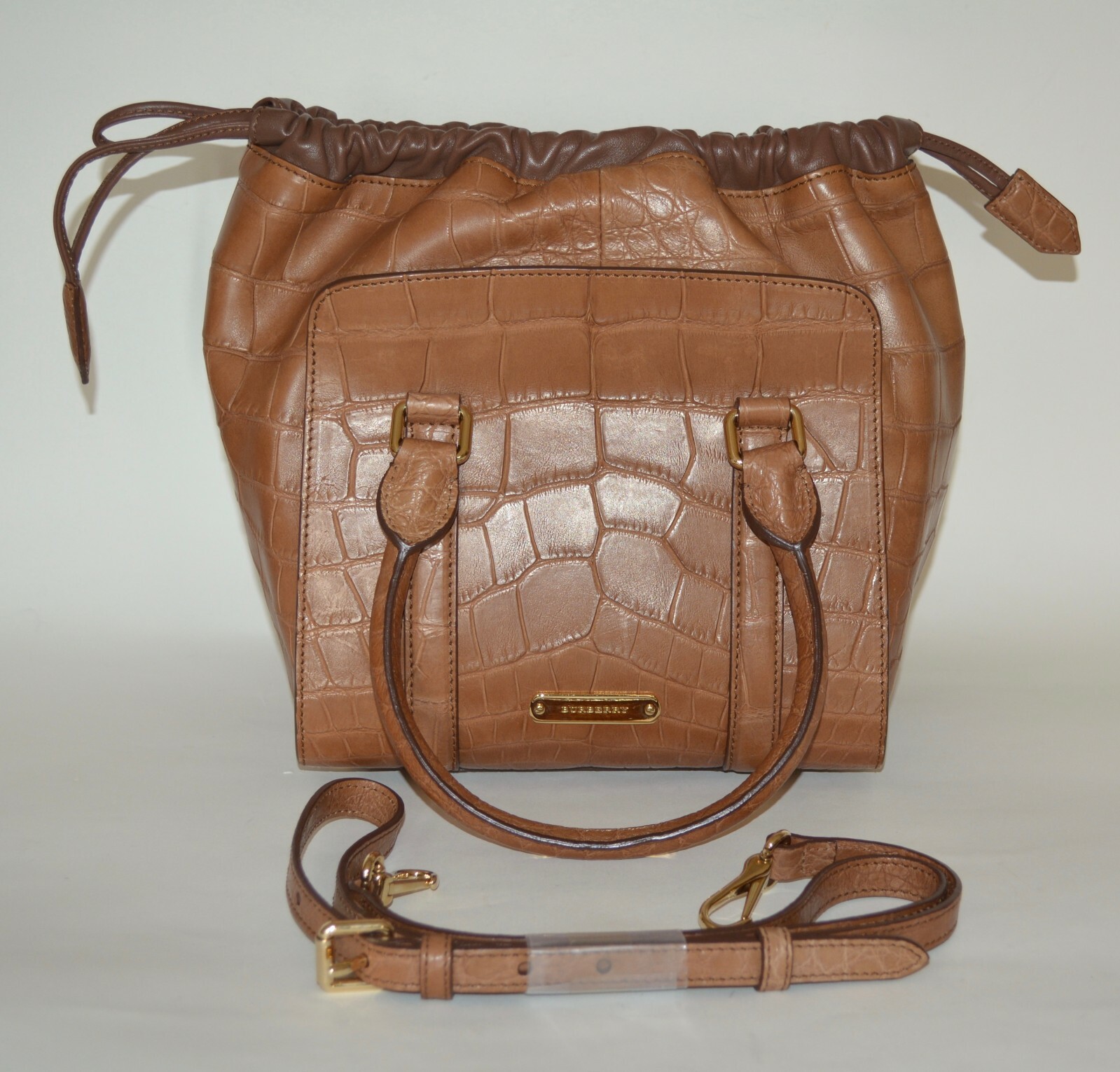 NEW BURBERRY ALLIGATOR LEATHER BAG DINTON WOMENS TOTE  MADE IN ITALY