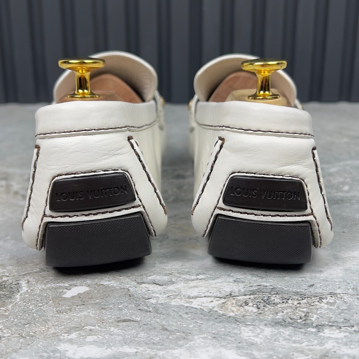 Louis Vuitton Monte Carlo Moccasins White Leather 8 LV or 9 US or