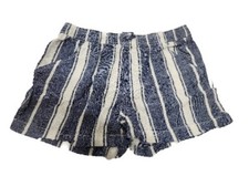 Girl's- Old Navy Striped Linen Blend Shorts- Blue- Size: XL 14/16 Plus