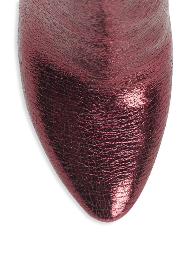 Stivaletti Saint Laurent Loulou in pelle metallizzata prezzo al pubblico 36: $ 1.095 00