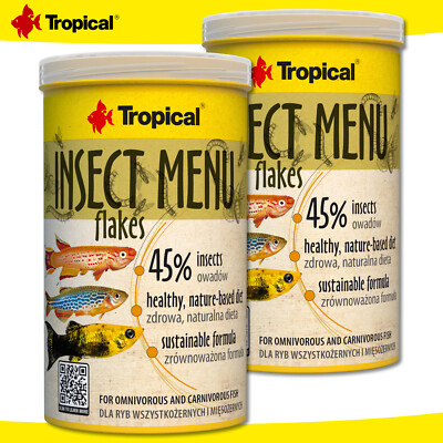 Tropical 2 x 1000 ml Insect Menu Flakes für alles- und fleischfressende Fische