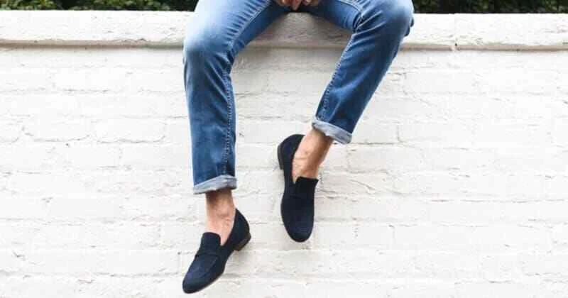 Navy suede driving shoes sale