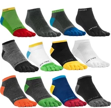 12 Pairs Random Fahshion Men Unisex Five Finger Separate Toe Socks Value Pack