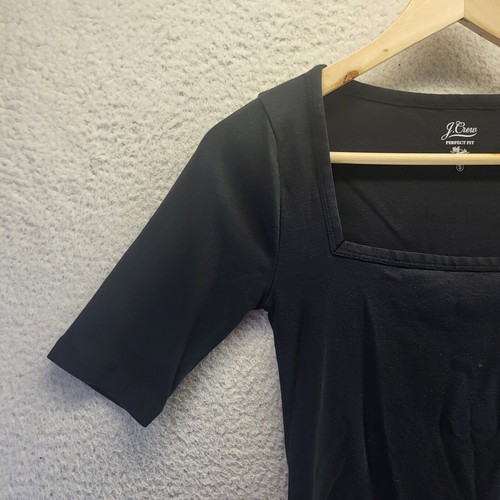 J Crew Shirt Girls Small Black Knit Goods Perfict Fit Pullover Long Sleeve Top - Picture 2 of 14