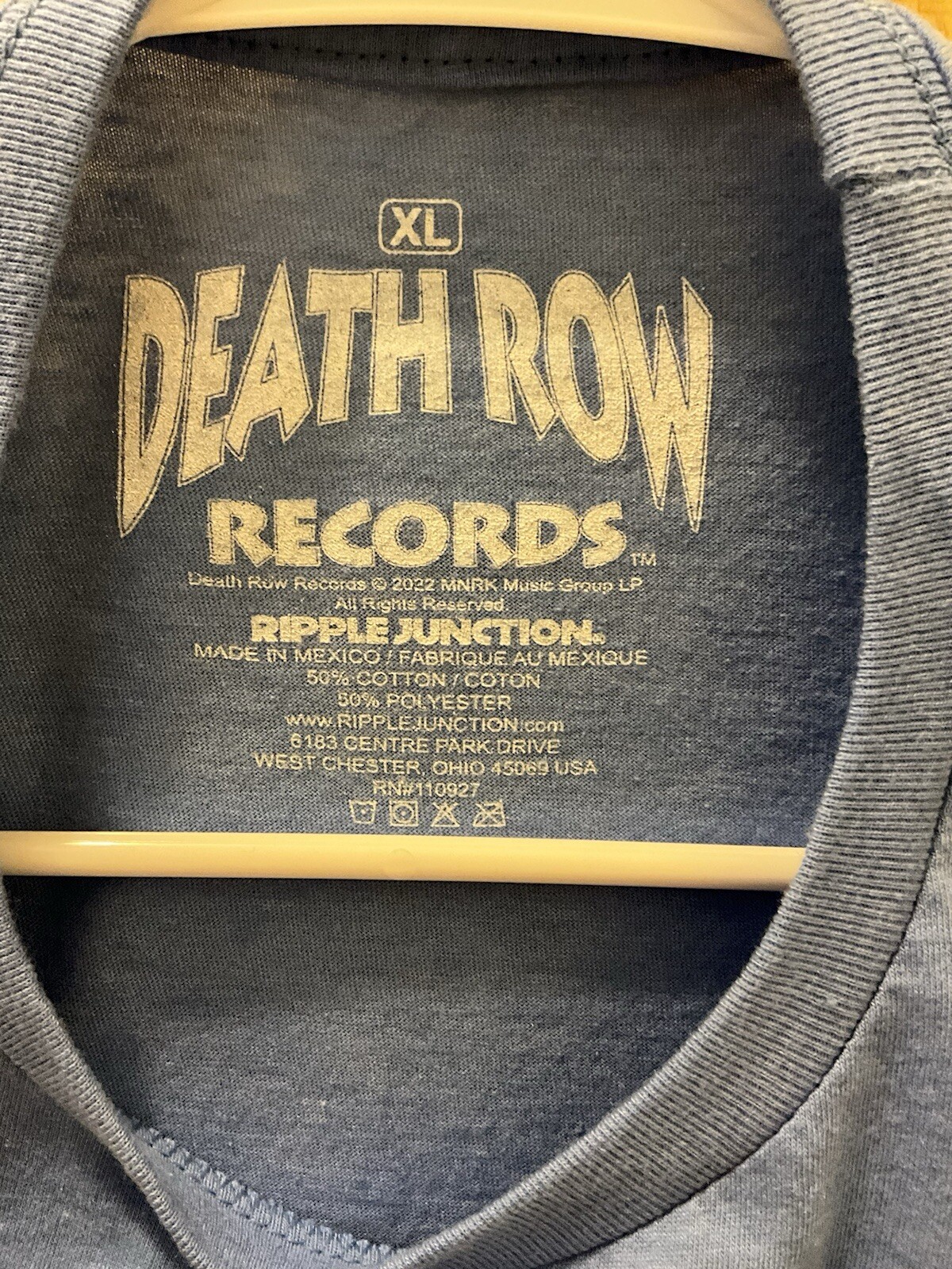 FILA Camicia blu Death Row Records Los Angeles Puff Letters Ripple Junction XL