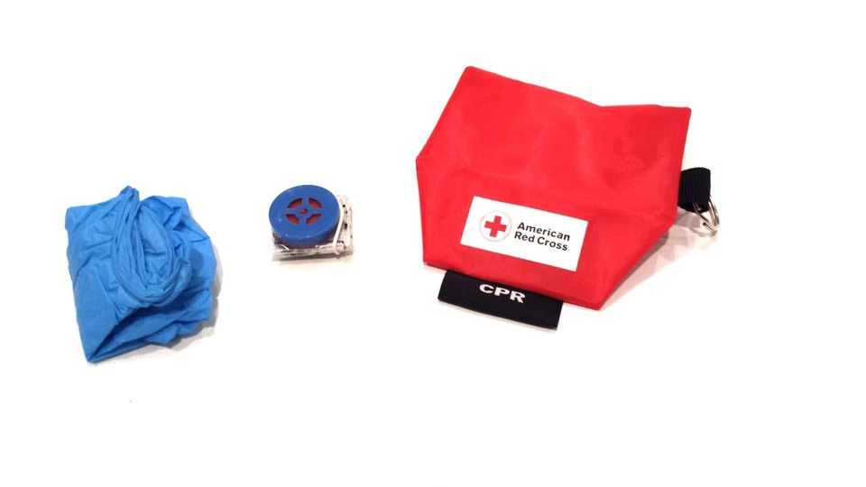 Mini Llavero RCP Cruz Roja Americana + Guantes Máscara / Kit de Barrera Protector Facial Foto 3 de 4