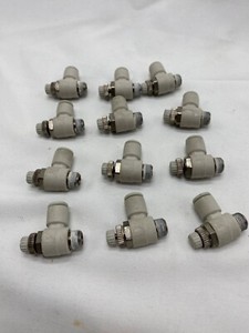 Bulk qty 12 piece lot, SMC push lock, pneumatic flow control AS2201F-N01-06