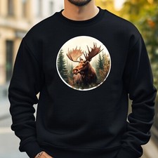 Moose Portrait Sweatshirt Cosy and Perfect for Any Occasion S to 4XL