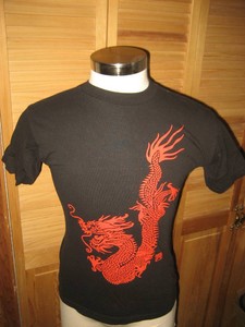 black shirt with red dragon