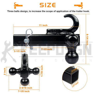 B&W Hitches Tow & Stow Adjustable Ball Mount Trailer Hitch - TS10035B