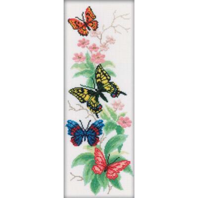RTO Kreuzstichset ''Schmetterlinge und Blumen'' M146, Zählmuster, 16x45 cm