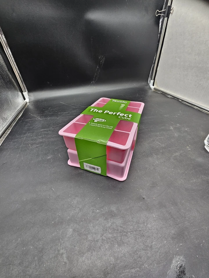 Juego de 2 bandejas de hielo Tovolo Perfect 10 cubos rosa - moldes de silicona reutilizables nuevos en caja Foto 3 de 4