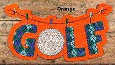 Golf Iron-on Patch 3.94 x 7.78 inches Orange