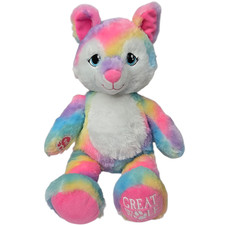 Build-A-Bear Workshop Rainbow Striped Wolf Plush Great Wolf Lodge Exclusive 12"