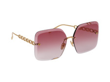 OCCHIALI DA SOLE LOUIS VUITTON DONNA LV JEWEL QUADRATI Z2422U ORO USATI AUTEN...