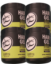 4 Pack Rolda Hair Gel Black Extra Strong Hold Covers Grays 17.6 oz Each