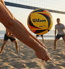 Wilson AVP OPTX Voleibol Playa Oficial Partido Balón Negro Amarillo Juego Profesional