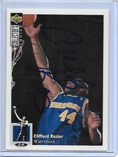 CLIFFORD ROZIER Basketball Card IP auto NBA rookie 1994-95 UD CC GS Warriors. rookie card picture