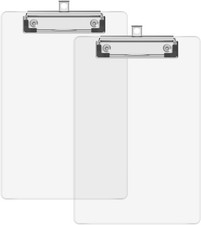 1/2 Pack A5 Mini Clipboard 6x9" Plastic Clear Colored Clip Boards Half-Letter