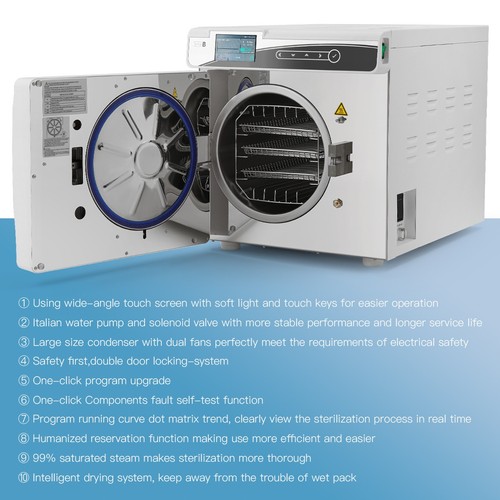 Sterilizzatore a vapore sottovuoto autoclave superiore classe B dentale 22L/armadio di stoccaggio - Foto 4 di 50