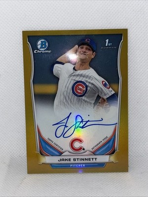 2014 Bowman Draft Chrome Pick Gold Refractor /50 Jake Stinnett Auto Chicago Cubs