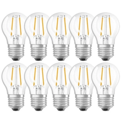 10 x Osram LED Filamento Gotas 2,8W = 25W E27 Claro 250lm Blanco Cálido 2700K REGULABLE