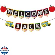 Welcome Back Banners Back to School Decorations for Classroom - 2 Strings, NO