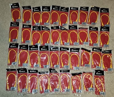  39 CAT 5e Patch Cable 1' foot Packs Lot YELLOW/Connectors on Each End Sealed