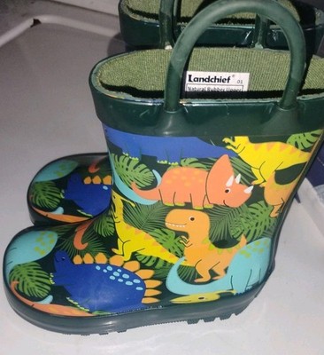 NWT Land Chief Dinosaur Rubber Rain Boots Toddler Size 6