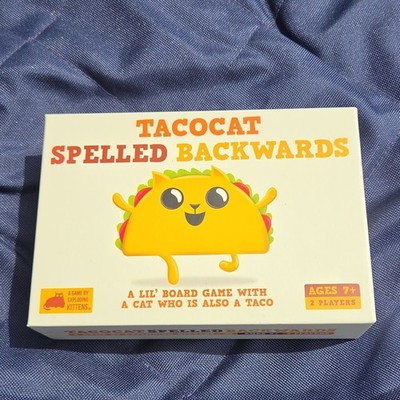 Exploding Kittens Tacocat Spelled Backwards Board Game Complete, 2 Players, 7+