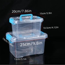  Pack of 2 Stackable Plastic Tote Box Storage Containers Bin Storage