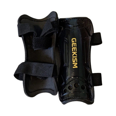 Geekism Kids Soccer Shin Guards Youth Adjustable Straps Protective Gear Black Se