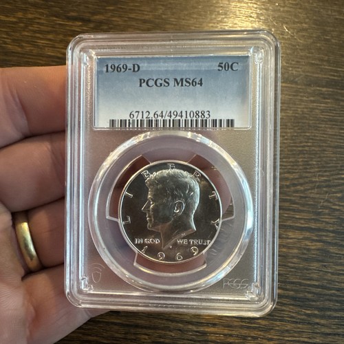 John F. Kennedy Silver Half Dollar PCGS Coin MS64 Denver Mint Vintage 1969D GIFT