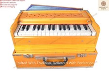 32 Keys Multi Bellow Yellow Without Stopper Portable Harmonium With Bag