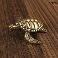 Vintage Brass Solid Turtle Statue Longevity Feng Shui Piece Animal Statue Gifts*