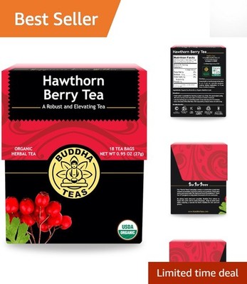 Caffeine-Free Organic Hawthorn Berry Tea - 18 Bleach-Free Bags for Digestion