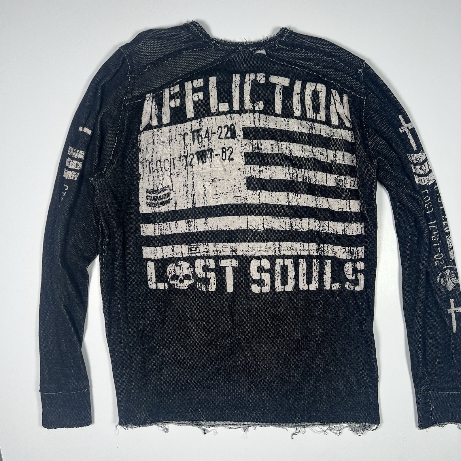 Affliction Reversible Thermal Longsleeve Shirt Size L Grunge Y2K Vintage image 9