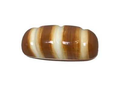 Target-Bullseye Loaf of Bread Ceramic Butter Dish Brown White Novelty Kitchen