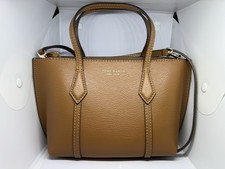 NEW Tory Burch Perry Mini Tote Tan Detachable Strap Zip Closure